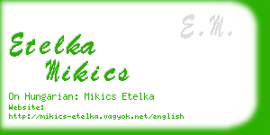 etelka mikics business card